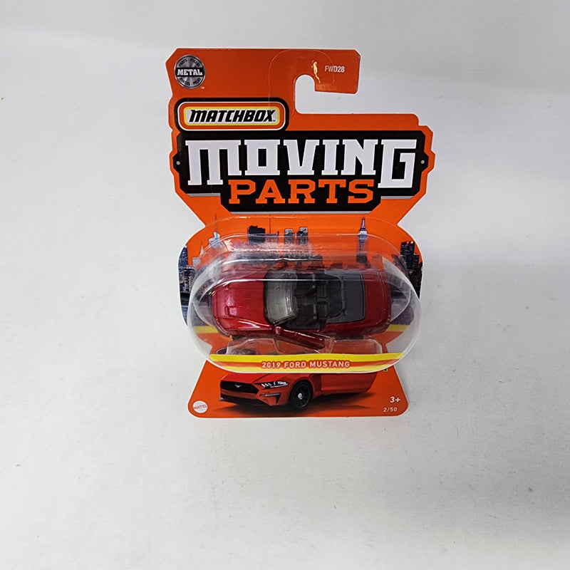 2019 Ford Mustang 2/50 * RED * Matchbox Moving Parts