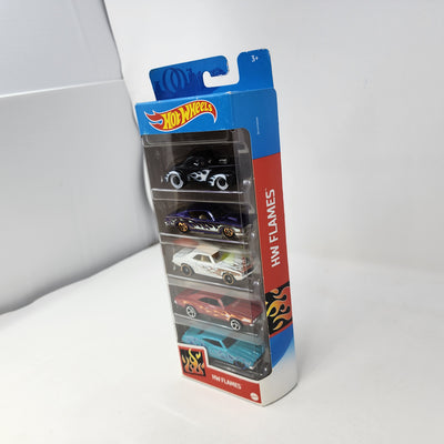 HW Flames * 5 Pack * Hot Wheels Gift Pack Camaro, Falcon, Charger