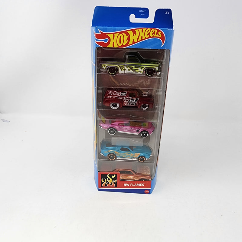 Flames * 5 Pack * Hot Wheels Gift Pack w/ Silverado