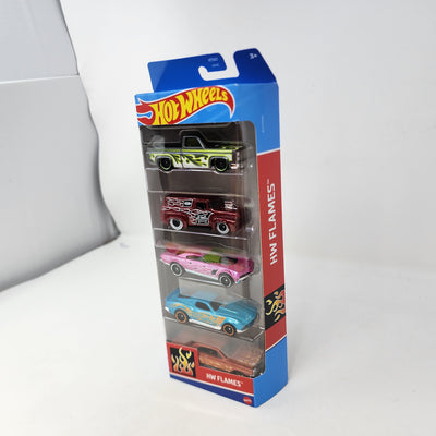 Flames * 5 Pack * Hot Wheels Gift Pack w/ Silverado