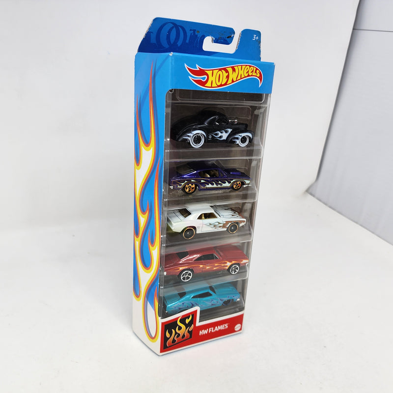 HW Flames * 5 Pack * Hot Wheels Gift Pack Camaro Charger Falcon