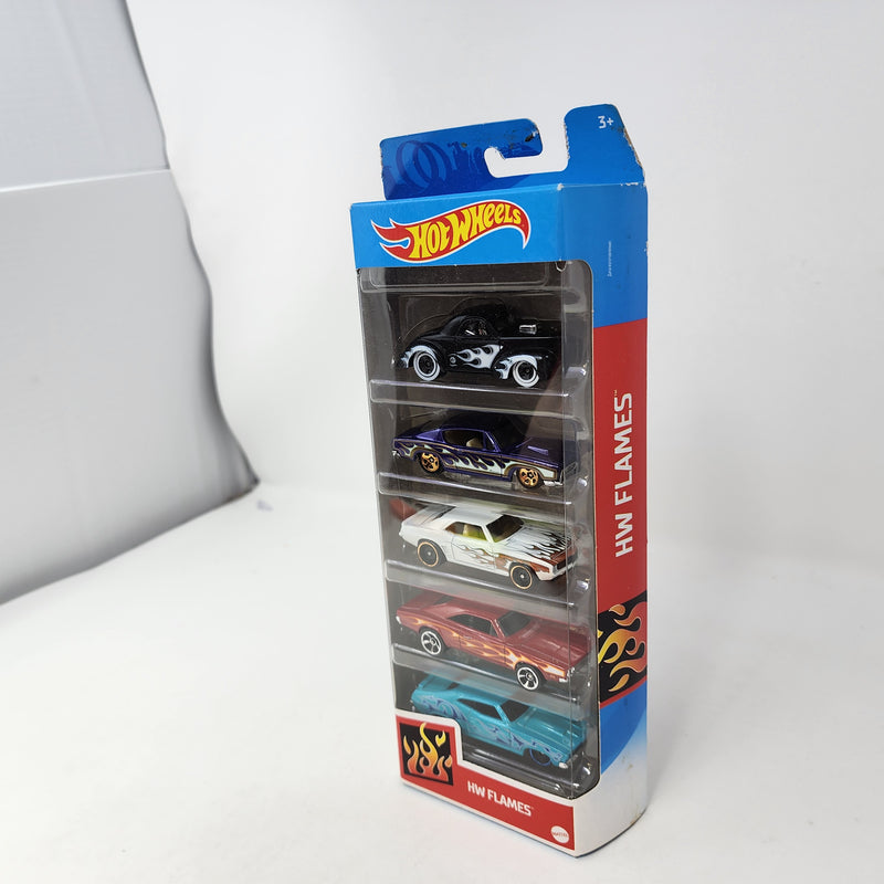 HW Flames * 5 Pack * Hot Wheels Gift Pack Camaro Charger Falcon