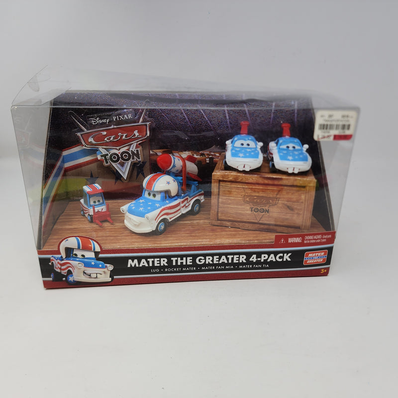 Mater The Greater 4-Pack * Disney Pixar CARS TOON New Sealed in Box