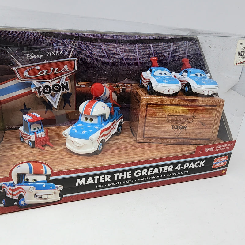 Mater The Greater 4-Pack * Disney Pixar CARS TOON New Sealed in Box