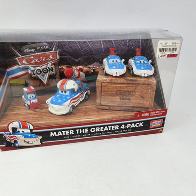 Mater The Greater 4-Pack * Disney Pixar CARS TOON New Sealed in Box