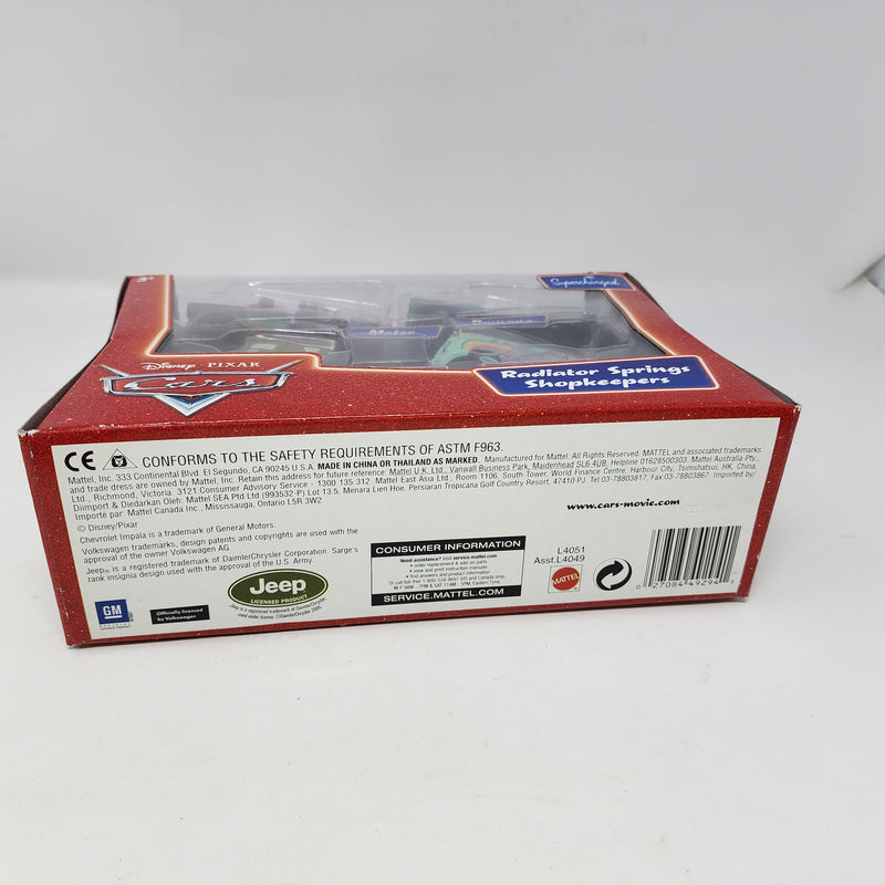 Radiator Springs Shopkeepers * Disney Pixar CARS Supercharged  New Sealed in Box