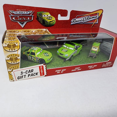 3-Car Gift Pack Race O Rama Shiny Wax & Pit Crew * Disney Pixar CARS New in Box