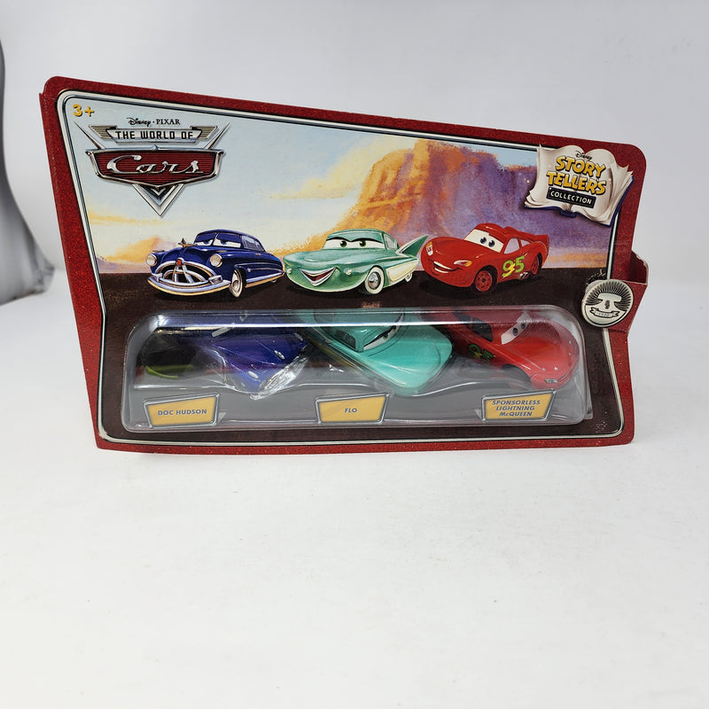 Sponsorless McQueen Flo, Doc * Disney Pixar The World of CARS  Story Tellers