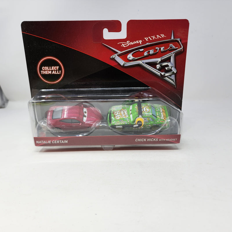 Natalie Certain & Chick Hicks with Headset * Disney Pixar CARS 3