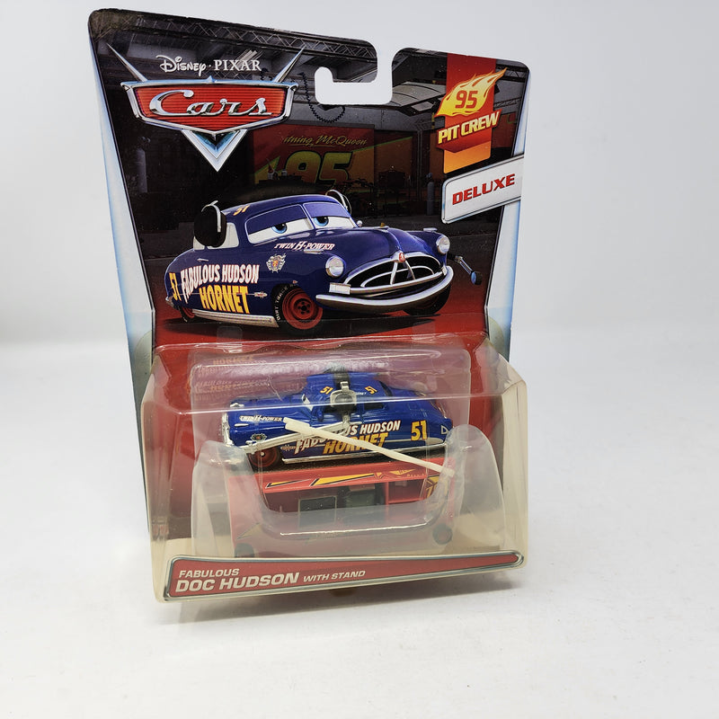Fabulous Doc Hudson with Stand Pit Crew * Disney Pixar CARS * Deluxe