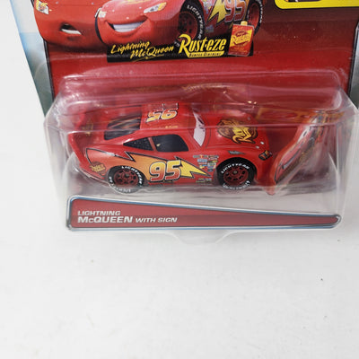 Lightning McQueen with Sign Rust-eze * Disney Pixar CARS