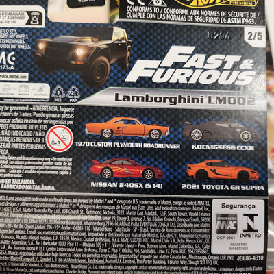 New!!  Complete 5 Car Set Case L * 2025 Hot Wheels Fast & Furious Koenigsegg, Roadrunner
