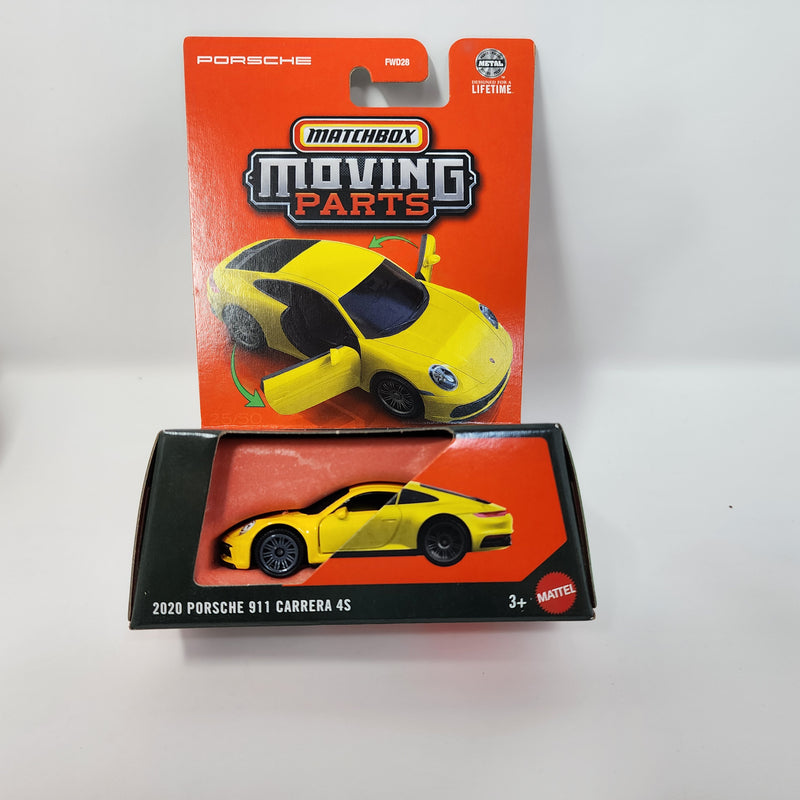 2020 Porsche 911 Carrera 4S * Yellow * 2025 Matchbox Moving Parts Case F