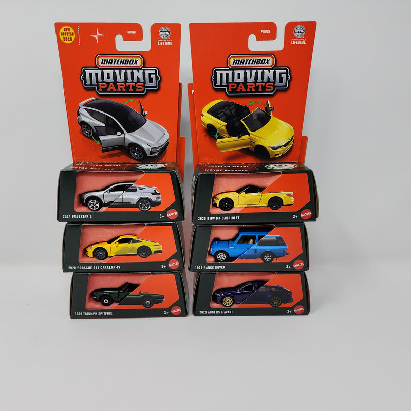 Case F Moving Parts * Complete 6 Car Set Case F * 2025 Matchbox Moving Parts