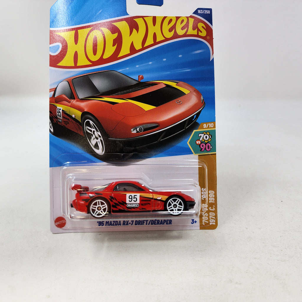 95 Mazda RX-7 Drift #163 * RED * 2025 Hot Wheels NEW! N Case