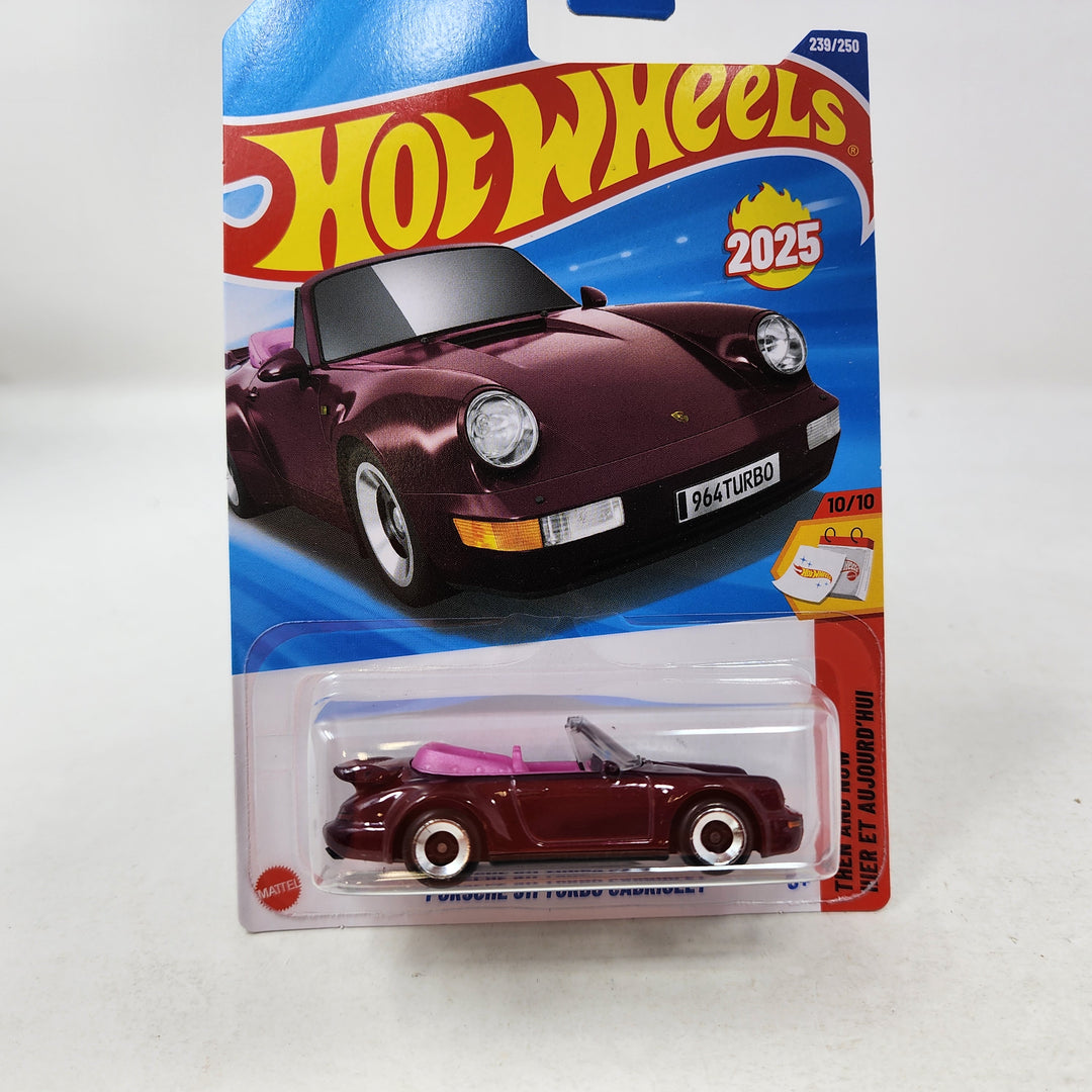 Porsche 911 Turbo Cabriolet #239 * Burgundy * 2025 Hot Wheels NEW