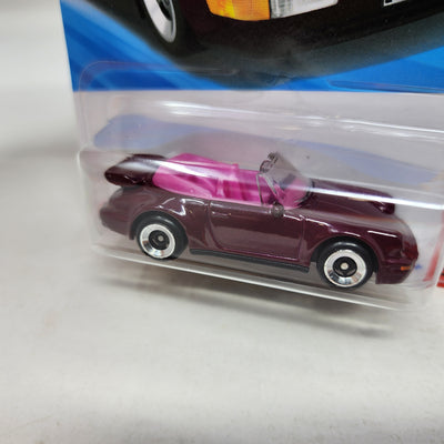 Porsche 911 Turbo Cabriolet #239 * Burgundy * 2025 Hot Wheels  NEW! N Case