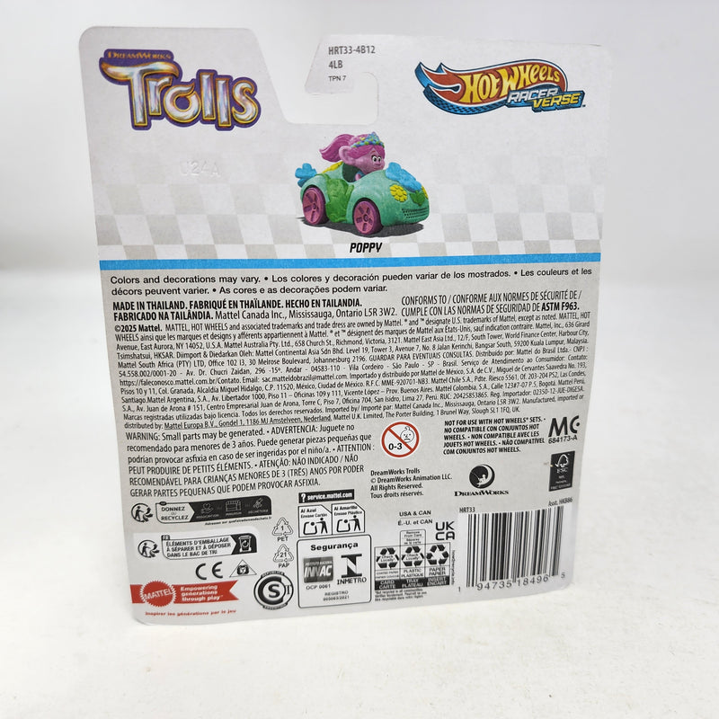 Poppy * 2025 Hot Wheels Racer Verse NEW! Case F * Trolls Dream Works