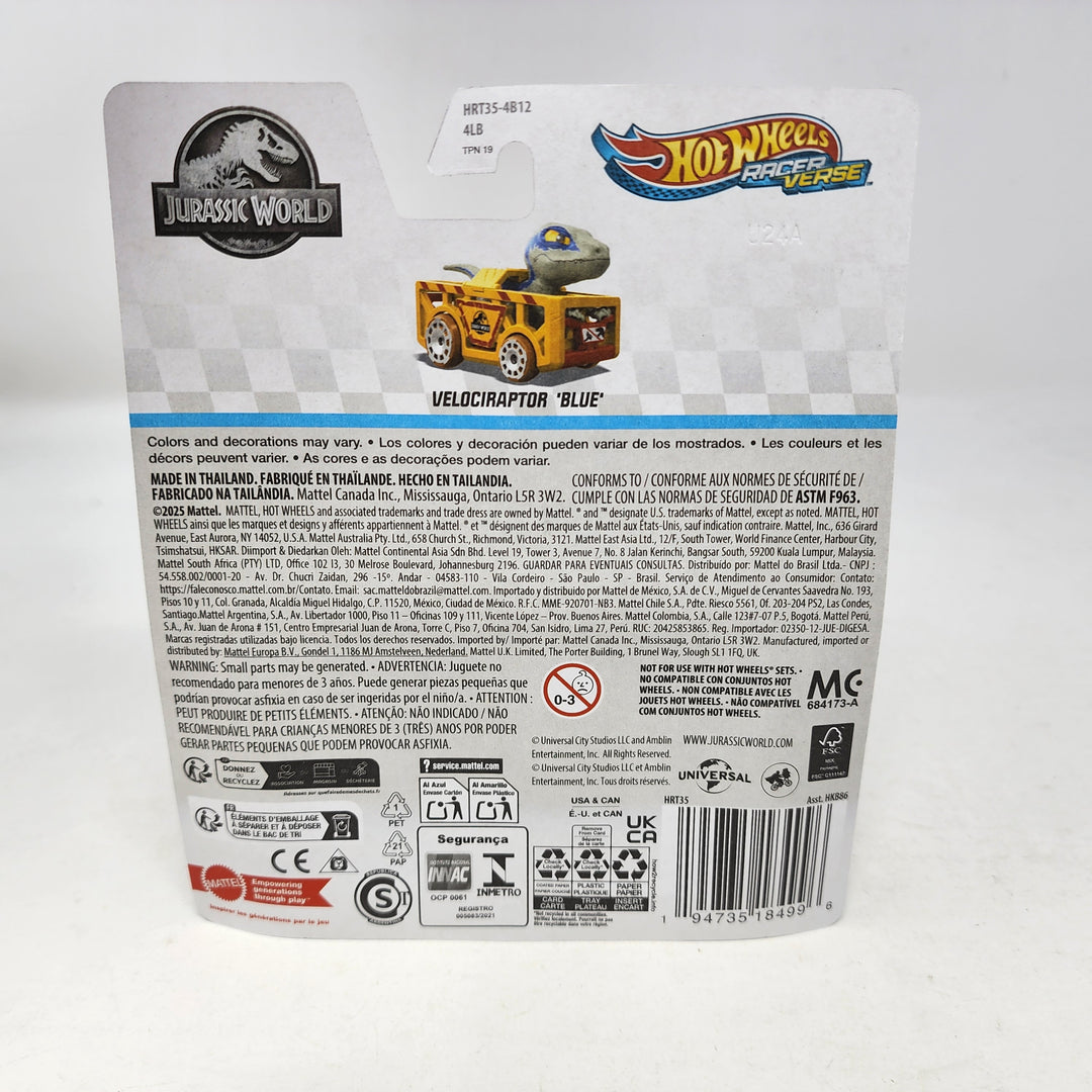 Hot Wheels Racer Verse 2025 - Jurassic World Rebirth, Tyrannosaurus Rex - Voiture échelle 1:64, Neuf