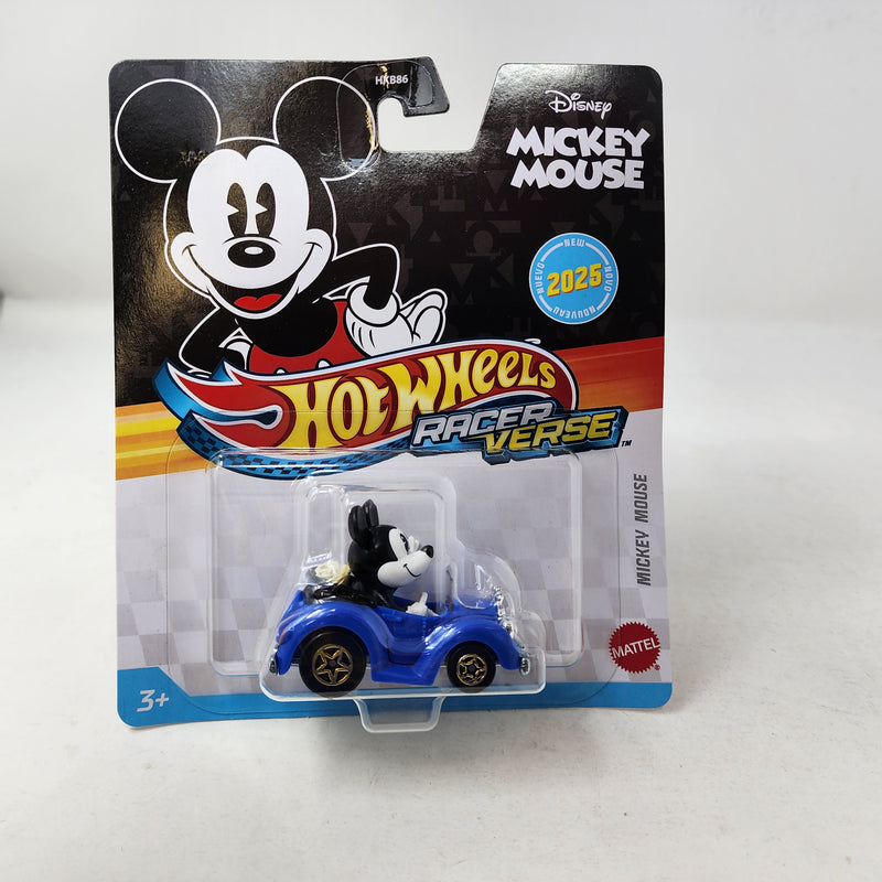 Mickey Mouse w/ Blue Car * 2025 Hot Wheels Racer Verse NEW! Case F * Disney Mickey