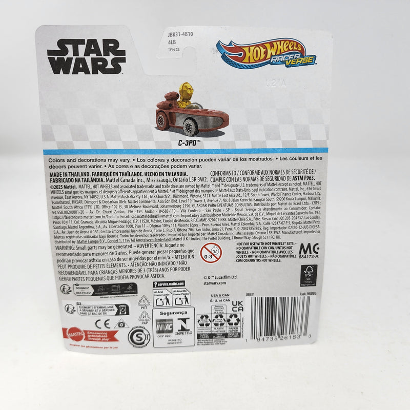 C-3PO * 2025 Hot Wheels Racer Verse NEW! Case F * Star Wars