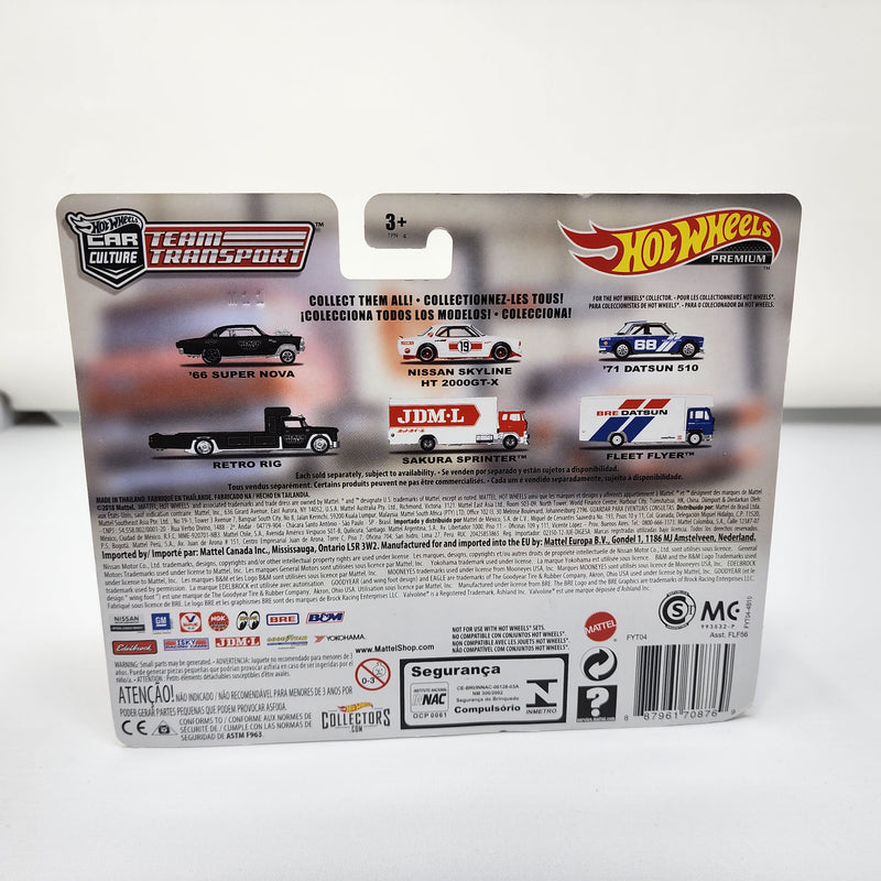 Nissan Skyline HT 2000GT-X & Sakura Sprinter Hot Wheels Team Transport * Bad Card