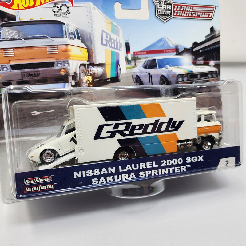 Nissan Laurel 2000 SGX & Sakura Sprinter Greddy * Hot Wheels Car Culture Team Transport