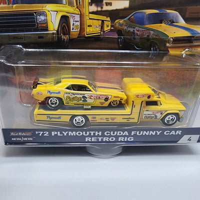 '72 Plymouth Cuda Funny car & Retro Rig * Hot Wheels Team Transport