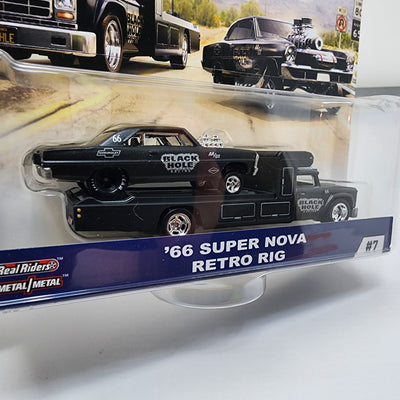 '66 Super Nova & Retro Rig #7 Black Hole * Hot Wheels Team Transport Car Culture