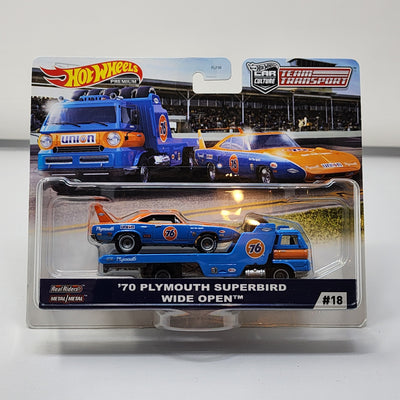 '70 Plymouth Superbird & Wide Open #18 * Hot Wheels Team Transport Car Culture