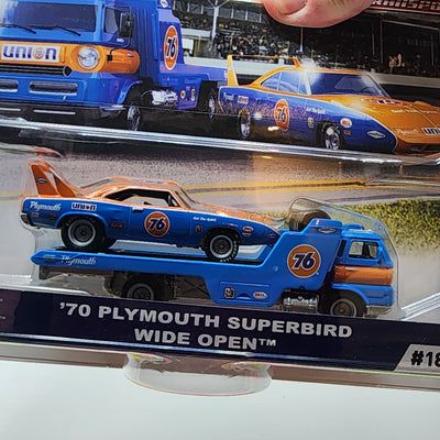 '70 Plymouth Superbird & Wide Open #18 * Hot Wheels Team Transport Car Culture