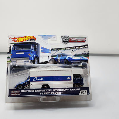 Corvette Stingray & Fleet Flyer #24 * Hot Wheels Team Transport Car Culture