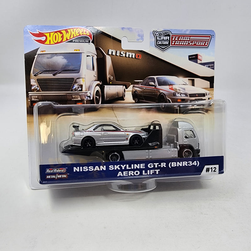 Nissan Skyline GT-R BNR34 & Aero Lift * Hot Wheels Team Transport Car Culture