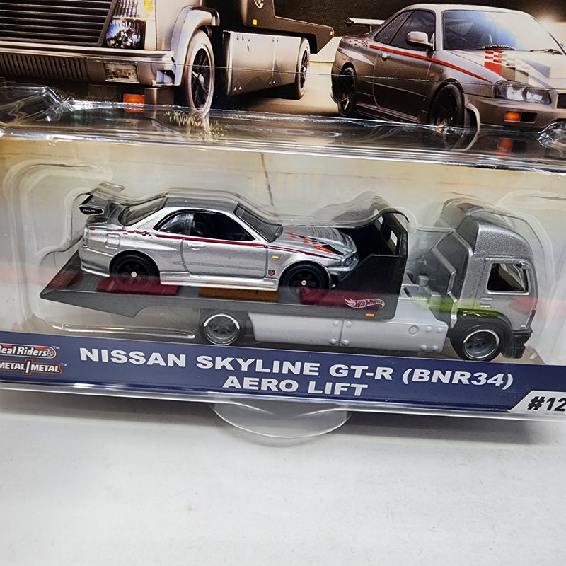Nissan Skyline GT-R BNR34 & Aero Lift * Hot Wheels Team Transport Car Culture