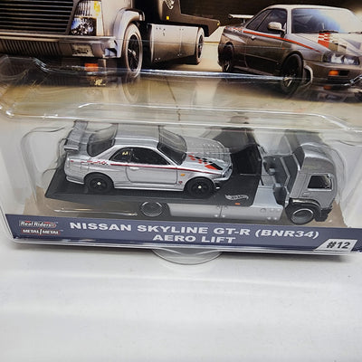 Nissan Skyline GT-R BNR34 & Aero Lift * Hot Wheels Team Transport Car Culture