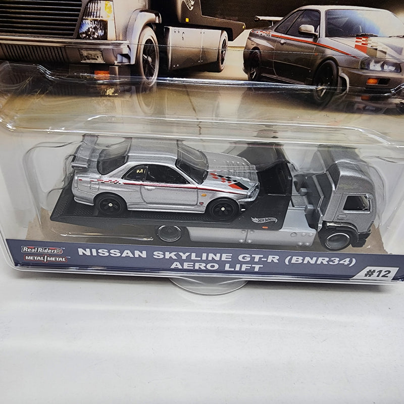 Nissan Skyline GT-R BNR34 & Aero Lift * Hot Wheels Team Transport Car Culture