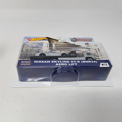 Nissan Skyline GT-R BNR34 & Aero Lift * Hot Wheels Team Transport Car Culture