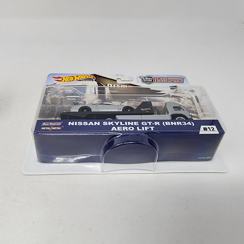 Nissan Skyline GT-R BNR34 & Aero Lift * Hot Wheels Team Transport Car Culture