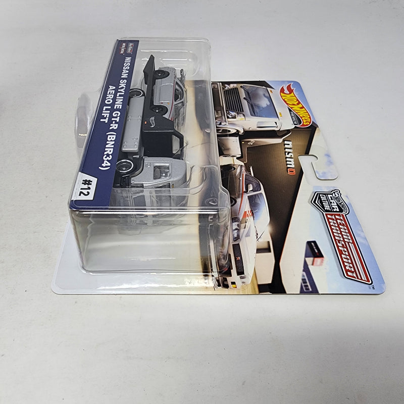 Nissan Skyline GT-R BNR34 & Aero Lift * Hot Wheels Team Transport Car Culture
