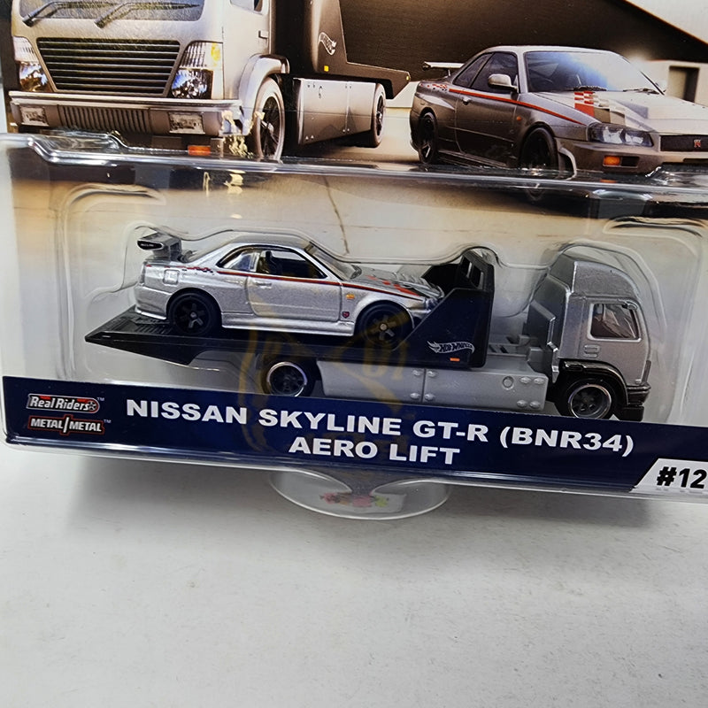 Nissan Skyline GT-R BNR34 & Aero Lift * Hot Wheels Team Transport Car Culture