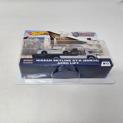 Nissan Skyline GT-R BNR34 & Aero Lift * Hot Wheels Team Transport Car Culture