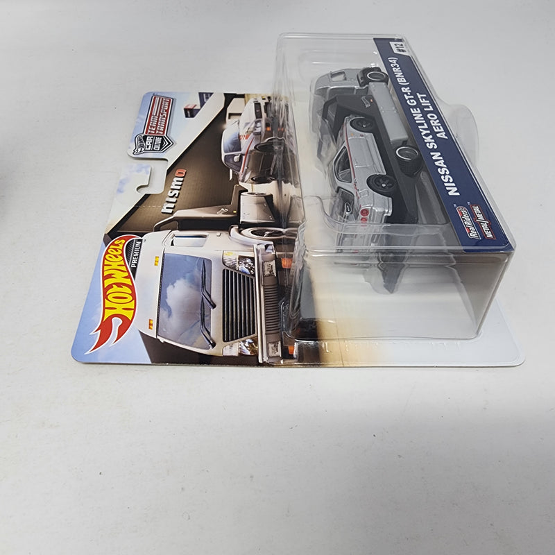 Nissan Skyline GT-R BNR34 & Aero Lift * Hot Wheels Team Transport Car Culture