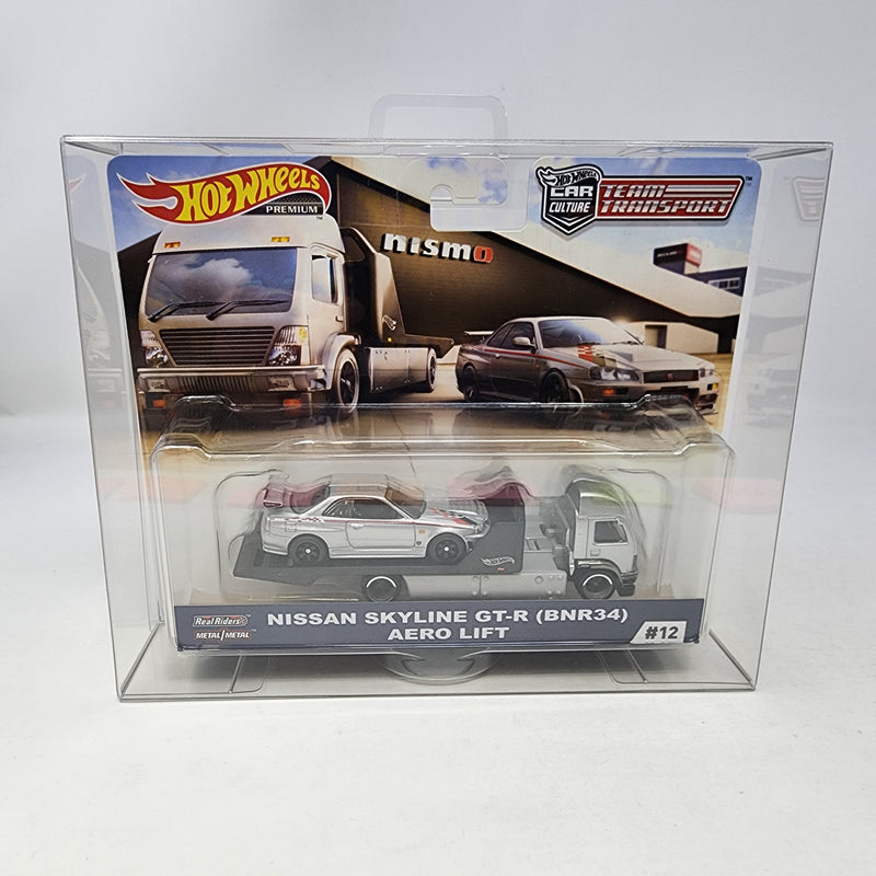 Nissan Skyline GT-R BNR34 & Aero Lift * Hot Wheels Team Transport Car Culture