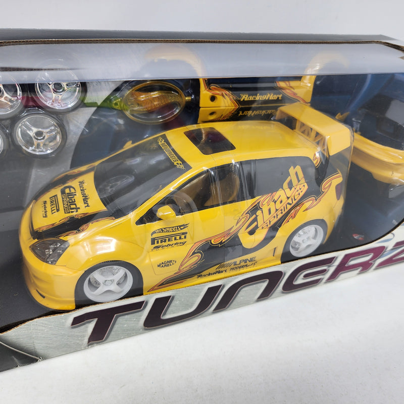 Tunerz Honda Civic Si * Yellow * Hot Wheels 100% Series * 1/18 Scale