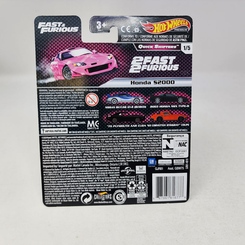 Honda S2000 * Pink * Hot Wheels Fast & Furious Quick Shifters
