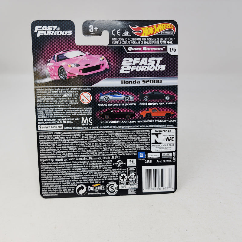 Honda S2000 * Pink * Hot Wheels Fast & Furious Quick Shifters
