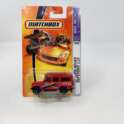 '97 Land Rover Defender 110 #65 * Red * Matchbox Basic Series