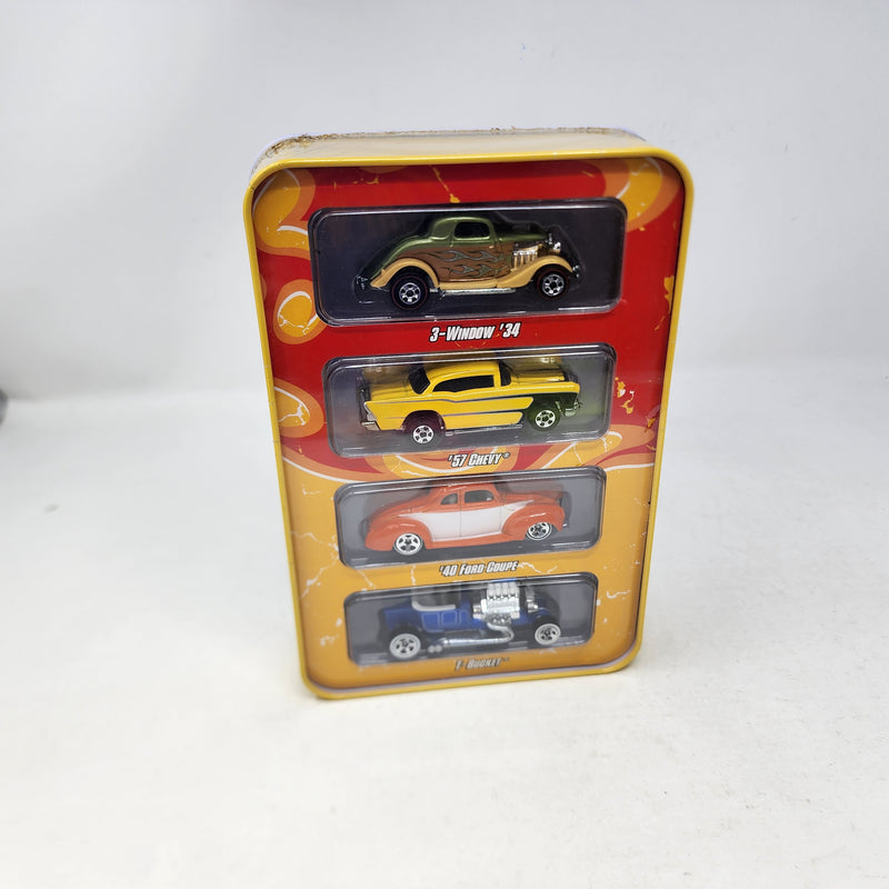Hot Wheels Since 68 4-Pack Hot Rods in Metal Tin