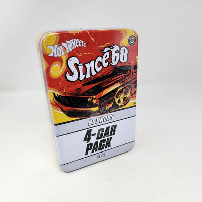 Hot Wheels Since 68 4-Pack Hot Rods in Metal Tin