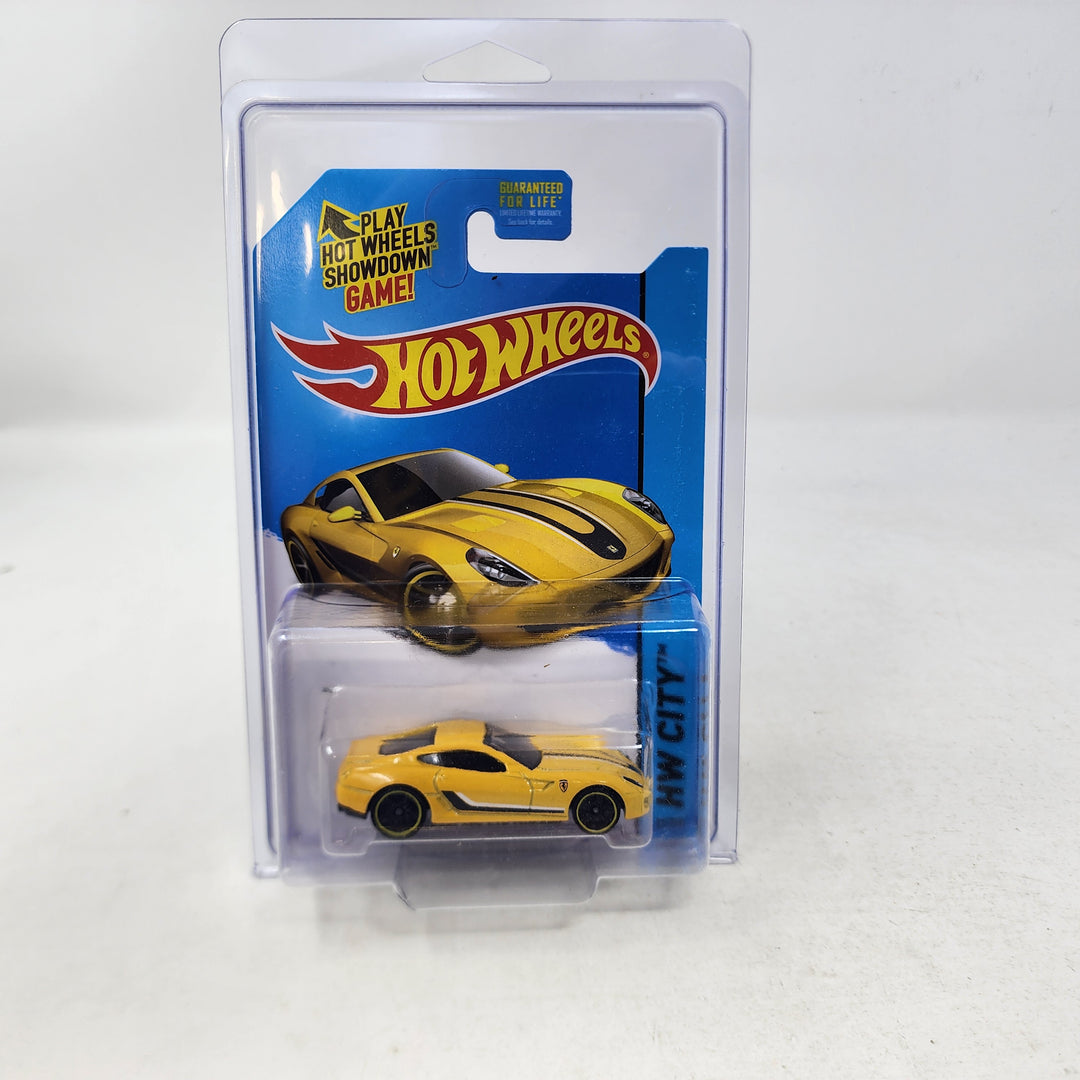 Ferrari 599 GTB Fiorano #21 * YELLOW * Hot Wheels 2015